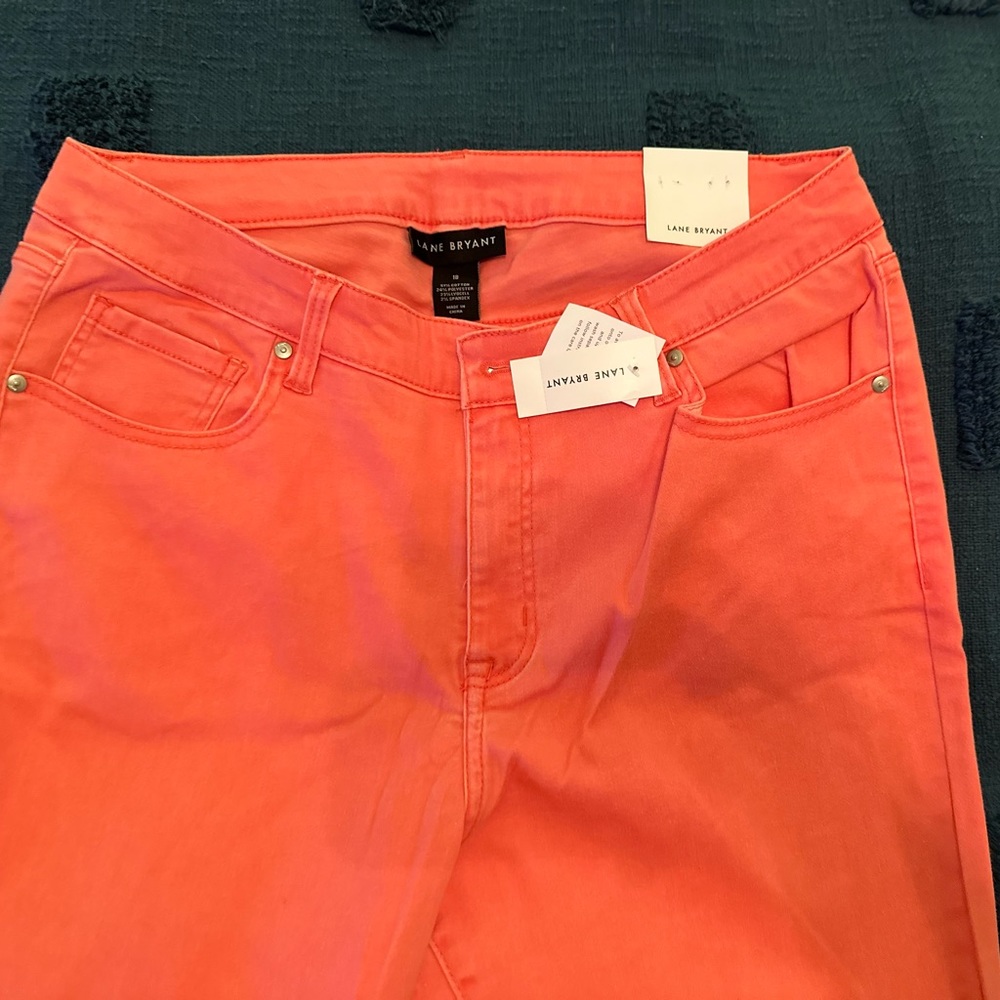 Curvy fit mid-rise skinny jean size 18 in coral/peach color